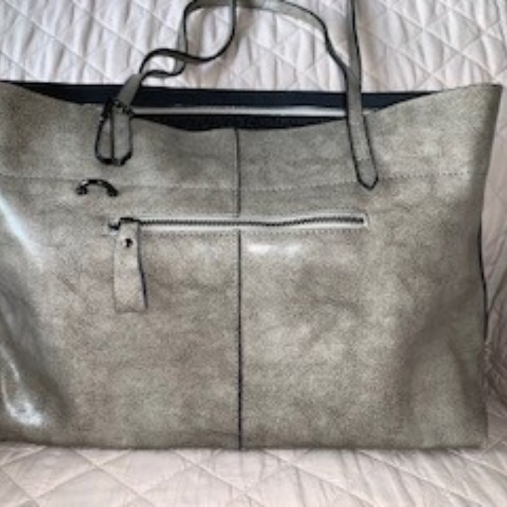 Beautiful Grey Leather Bag